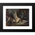 thumbnail image 2 of Jean-Baptiste Oudry 14x11 Black Modern Framed Museum Art Print Titled - Spaniel Seizing a Bittern (1725), 2 of 5