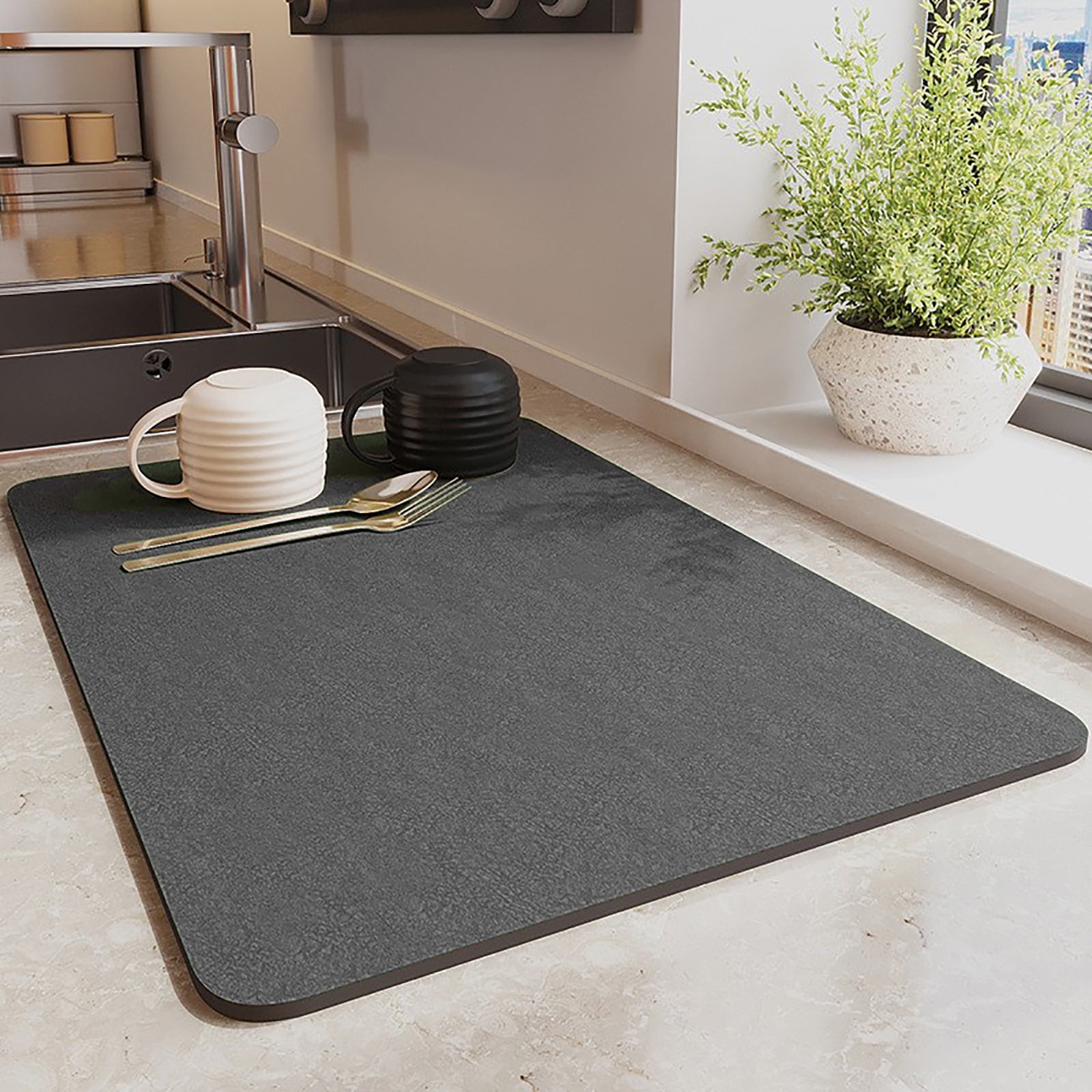 Coffee Mat for Countertops ,Coffee Bar Accessories Fit Under Coffee Maker  Espresso Machine,Super Absorbent Hide Stain Rubber Mat for Countertop ,Dish  Drying Mat for Kitchen Counter(Green, 20x24)