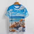 thumbnail image 3 of Beach Seashell Starfish Women's Short Sleeve Tops Casual Blouses T Shirt, 3 of 6