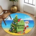 thumbnail image 2 of Round Rug 5Ft Washable Non-Slip, Coastal Christmas Circle Area Rugs for Living Room Bedroom, Xmas Tree Santa Ocean Beach Nautical Indoor Floor Mats Carpet Runner for Home Decor Aesthetic, 2 of 8