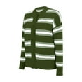 thumbnail image 4 of ZHENHONG Crew Cardigans Womens, Womens Cropped Striped Knit Cardigans Sweaters Trendy Long Sleeve Lightweight Open Front Button OutfitsCardigans for Women, 4 of 6