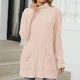 thumbnail image 4 of Oplxuo Women's Turtleneck Sweater Dress Loose Fit Long Sleeve Crewneck Tunic Tops Elegant Pullover Knit Mini Dresses, 4 of 4