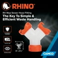 thumbnail image 2 of Camco Rhino RV Wye Sewer Hose Fitting - Orange, UV-Resistant Material (39812), 2 of 8