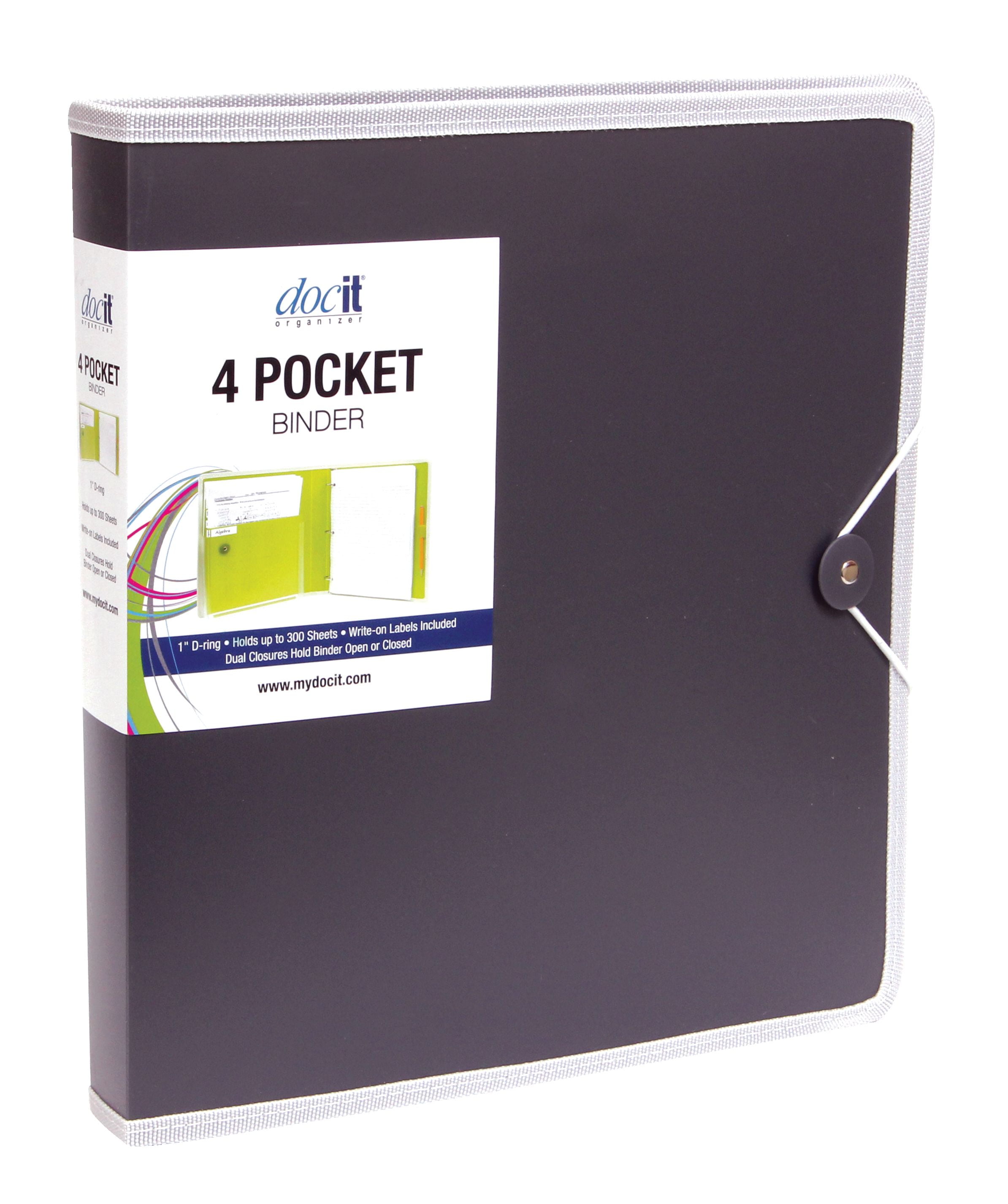 DocIt 4 Pocket Binder, Gray (00939GY)