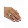 thumbnail image 3 of PalmBeach Jewelry 4.60 TCW Rose or White Cubic Zirconia Gold-Plated or Platinum-Plated Silver Halo Crossover Eternity Ring, 3 of 5