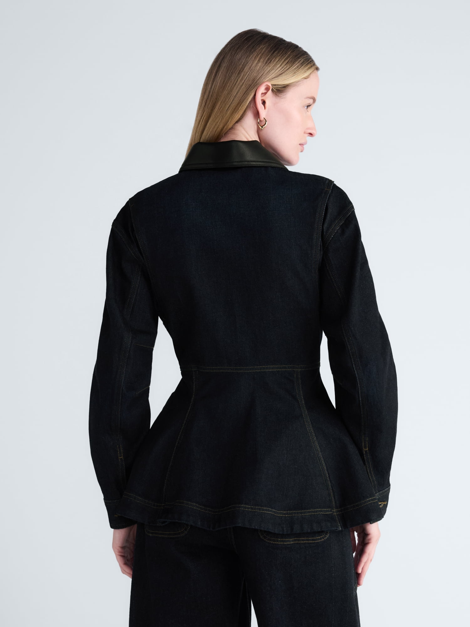 Scoop Women's and Women's Plus Peplum Denim Jacket, Sizes XS-4X
