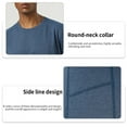 thumbnail image 4 of YLSDY Men's Micro Tech Performance Short Sleeve Tee Shirt with Quick Dry and 4-Way Stretch Standard Classic Basic Tee Shirt Blue XL, 4 of 5