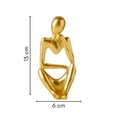 thumbnail image 3 of Decorative Abstract Thinker Men Statue Set Of 3 Modern Art Showpiece Sculpture(Fantasy,Gold,13CmX6Cm) Decoration Items For Home Decor Living Room Bedroom Bookshelf Table Office-Resin, 3 of 6