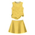 thumbnail image 3 of Grblisyd Girls Summer Outfits Solid Color Tennis Skirt Sets Sleeveless Tank Tops and Pleated Skirts 2 Piece Outfit Activewear Clothes 5-12 Years, 3 of 6