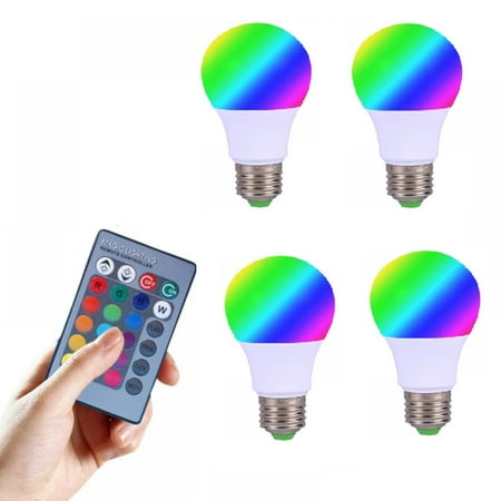 

Color Changing Light Bulb RGB LED Light Bulbs Dimmable 5W E27 Screw Base bulbs Decorative Flood Lights Mood Light 16 Color Choices Great for Home Stage Party(4 pack)