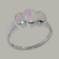 thumbnail image 2 of LBG British Made 925 Sterling Silver Real Natural Opal Womens Statement Ring - 33 size options - Size 8, 2 of 6