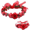 thumbnail image 3 of Conjunto de diademas de boda con corona de flores | HUOGUO, 3 of 3