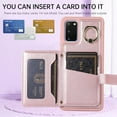 thumbnail image 3 of Phone Case for Samsung Galaxy S20 5G 6.2 inch Wallet Cover with Screen Protector and Ring Stand Credit Card Holder Slot Crossbody Strap Lanyard Leather Cell S 20 20S UW S2O G5 Women Girl Men Rose gold, 3 of 13