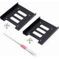 thumbnail image 1 of wqlpp-SSD Bracket 2.5 to 3.5 Adapter 2Pack, SSD Mounting Bracket Kit 2.5 to 3.5 SSD HDD Hard Disk Drive Bays Holder Metal Mounting Bracket Adapter with Screws for PC SSD, 1 of 4