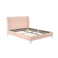 Novogratz Her Majesty Tufted Upholstered Bed Frame, Queen, Pink Linen