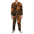 thumbnail image 3 of Salouo Daisies Print Button-Front Long Sleeve Pajama Set for Men, Soft 2Pjs Men's Long Sleeve Sleepwear-X-Large, 3 of 7