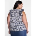 thumbnail image 3 of Terra & Sky Women's Plus Sleeveless Eyelet Ruffled Trim Cotton Tank Top, Sizes 0X-5X, 3 of 5