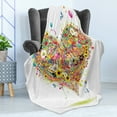 thumbnail image 4 of Heart Soft Flannel Fleece Blanket, Romantic Arrangement with Colorful Watercolor Style Love Valentines Day Theme, Cozy Plush for Indoor and Outdoor Use, 50" x 60", White Multicolor, by Ambesonne, 4 of 5