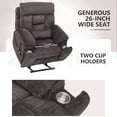 thumbnail image 6 of LEGAHOME Oversize Lift Recliner Chair, Electric Power Lift Chair with Heated and Massage Function, Large Fabric Recliner with Remotes & Cup Holders, Wide Seat Lounge Sofa for Big and Tall, Brown, 6 of 12