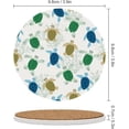thumbnail image 3 of Round Drink Coasters 2 Pcs Colorful Sea Turtle Pattern Absorbent Ceramic Coaster with Cork Base for Coffee Cups Housewarming Gift for Home Decor, 3 of 6