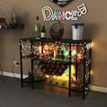 thumbnail image 5 of Costway  Cabinet Bar Table Rack Table for Drinks Glasses with Power Outlets Grey, 5 of 10