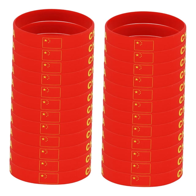 24 pulseras de silicona con diseño de bandera para fiestas, premios y regalos para el aula. PORCELANA