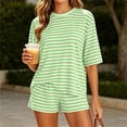 thumbnail image 5 of Lopecy-Sta Two Piece Sets for Women Loose Fit Short Sleeve Crew Neck Top and Relaxed Shorts Casual Loungewear Outfits for Daily Wear Vacation, 5 of 8