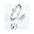 thumbnail image 5 of Women Titanium Steel Love Heart Lock Couple Bracelet with Key Pendant Necklace, 5 of 7