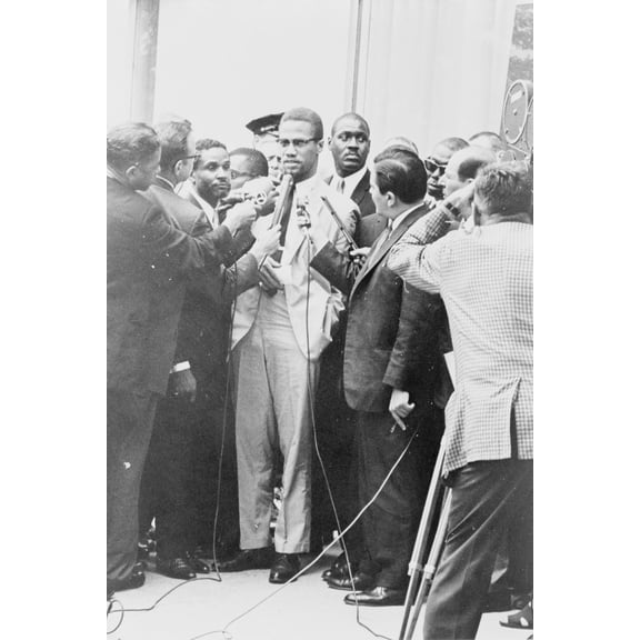 24x36 gallery poster, Malcolm X at a 1964 press conference
