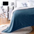 thumbnail image 1 of Ultra-Soft Micromink Sherpa College Dorm Blanket - Throw, Mallard Blue, 1 of 7