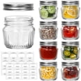thumbnail image 1 of SHiZAK Small Glass Mason Jars with Lids - 4 oz Vintage Canning Jars Pickling Jars for Jelly Jam Honey Pickles Spice Essential Preserver for Home Storage and Gifting 8 Pack, 1 of 5