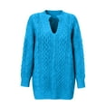 thumbnail image 4 of Womens Sweaters Solid Cable Knit Casual Loose Long Sleeve Tops Fall Winter Pullover Knitwear Blouse Daily Wear, 4 of 4