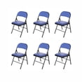 thumbnail image 1 of Set de 6 Sillas Plegables Ilios Innova Acojinadas Color Azul con Negro 45cm x 45cm x 76cm, 1 of 4