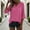 Pink, variant on Womens V-Neck Blouse 3/4 Sleeve Cotton Linen Blend Loose Fit High Low Hem Casual Summer Top Pink,Size S