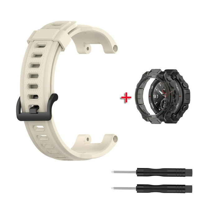 Replacement Strap For Huami Amazfit T rex Strap Silicone Watchband For Amazfit T-Rex/T-Rex Pro Strap Cream Bundle For Amazfit Trex Pro