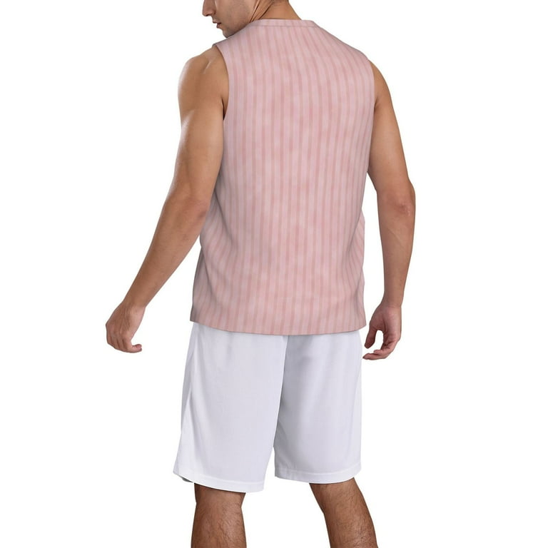 Naloa Pink Stripes Basketball Jersey Reversible Men's Mesh