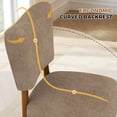 thumbnail image 4 of Hawsaiy Dining Chairs Set of 6, Upholstered Fabric Dining Room Chairs, Mid Century Modern Kitchen Chairs with Solid Wood Legs & Cross-Brace Support, Farmhouse Side Chairs for Dining Room, Brown, 4 of 10
