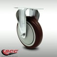 thumbnail image 2 of 5 Inch SS Maroon Polyurethane Wheel Rigid Top Plate Caster Service Caster Brand, 2 of 2