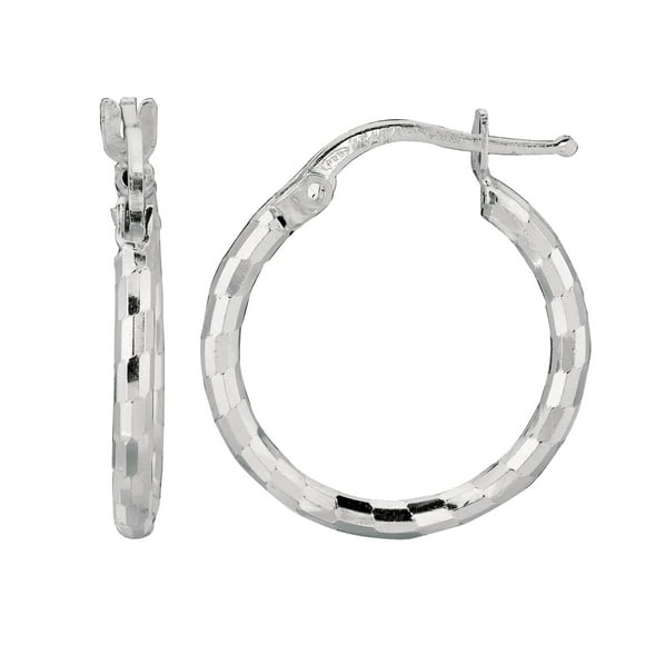 Boucles d'Oreilles Créoles en Argent Sterling 925 20 mm x 2 mm