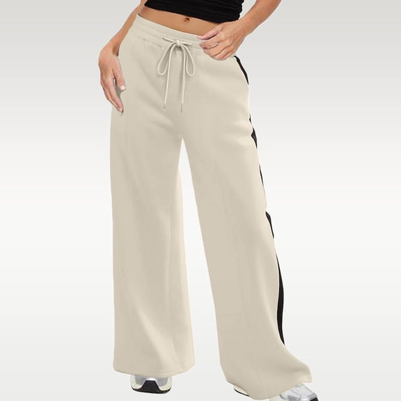 Women's Wide Leg Fleece Lined Sweatpants Winter Baggy Lounge Travel Pants Fashion Outfits Joggers Clothes