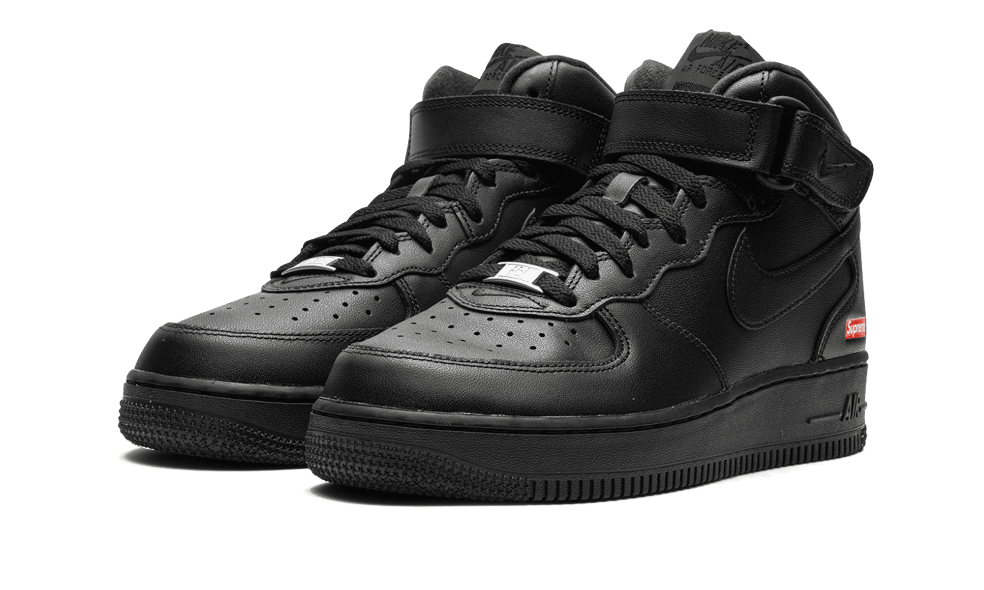NIKE MENS Air Force 1 Mid "Supreme - Mini Box Logo Black" FZ8784 001 from Stadium Goods