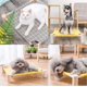thumbnail image 5 of 1 juego (alpaca) Cama para mascotas de madera maciza y lona, cama para perros, cama para gatos, hamaca cuadrangular para gatos, cama para mascotas de madera extraíble y lavable, 5 of 5