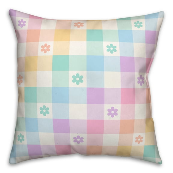 Creative Products Pastel Buffalo Check 16 x 16 Spun Poly Pillow