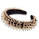 thumbnail image 1 of Punk Rock Spiked Headband, Metal Rivet with Crystal Beads Cool Goth Hairband for Women and Girls (Gold Rivet), 1 of 4