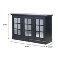 thumbnail image 6 of CQSXDA Functional 45" Wide Storage Cabinet With 3 Mirrored Acrylic Doors Adjustable Shelves For Living Room Dining Room Kitchen, Black, 6 of 18