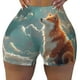 thumbnail image 2 of Fotbe Starry Sky Cloud Fox Shorts Sin Costuras – Shorts Deportivos de Cintura Alta para Mujer, Elásticos para Gimnasio, Yoga, Running o Ciclismo-Small, 2 of 8