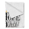 thumbnail image 2 of Hope Soft Flannel Fleece Throw Blanket, Heart Shaped Hope Words Romantic Illustration with Candles Digital Art, Cozy Plush for Indoor and Outdoor Use, 60" x 80", Pale Grey Orange, by Ambesonne, 2 of 5