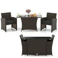 thumbnail image 1 of Gymax 3 Piece Patio Wicker Dining Set 2 Rattan Chairs w/ Rectangle Tempered Glass Dining Table, 1 of 10