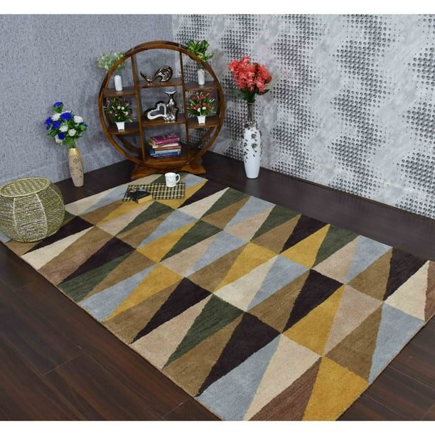 Rugsotic Carpets Hand Tufted Wool 9 X12 Area Rug Geometric