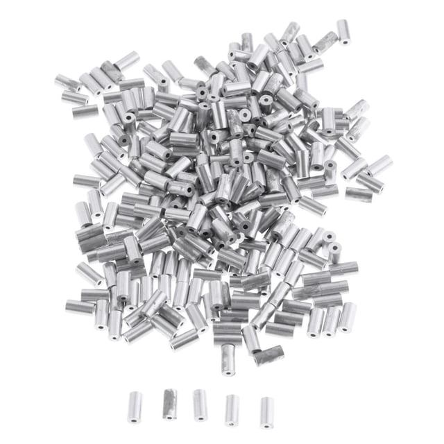 100 * Mangas de engarce de aluminio de un solo barril para pesca con monofilamento 1.4mm